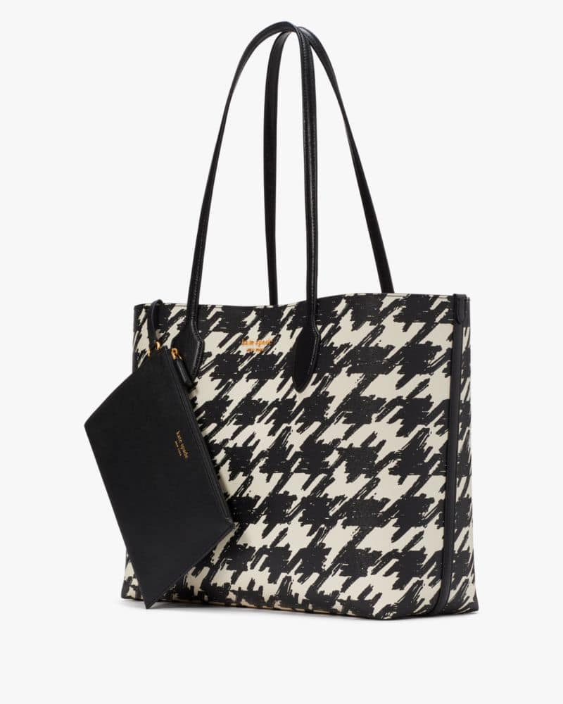 Bleecker Painterly Houndstooth Large Tote