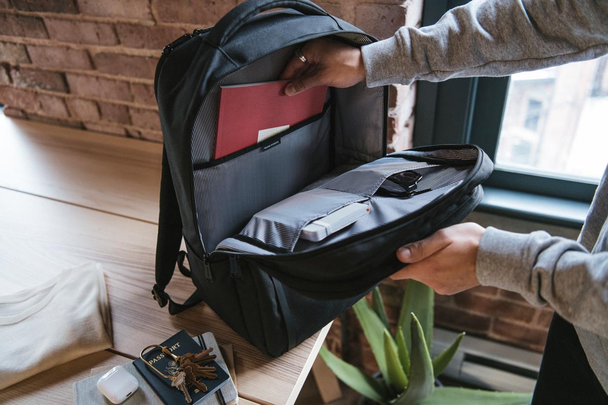 Minimalist laptop backpack for work