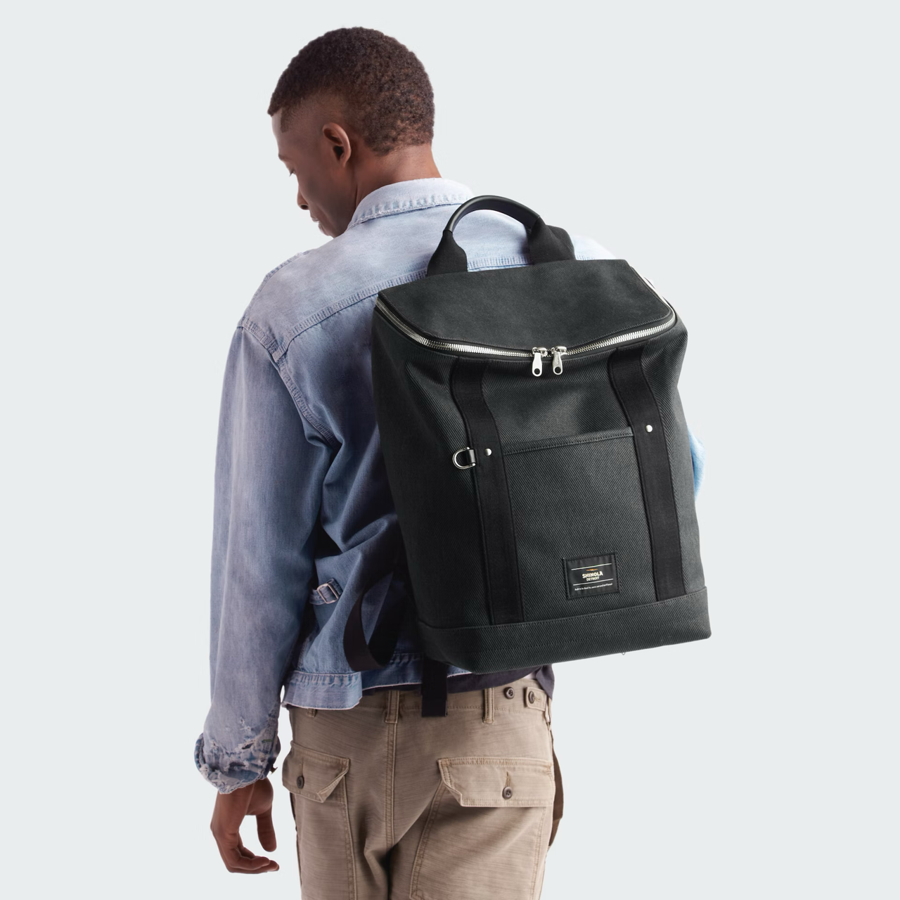 Canvas laptop backpack for work and travel that stands up