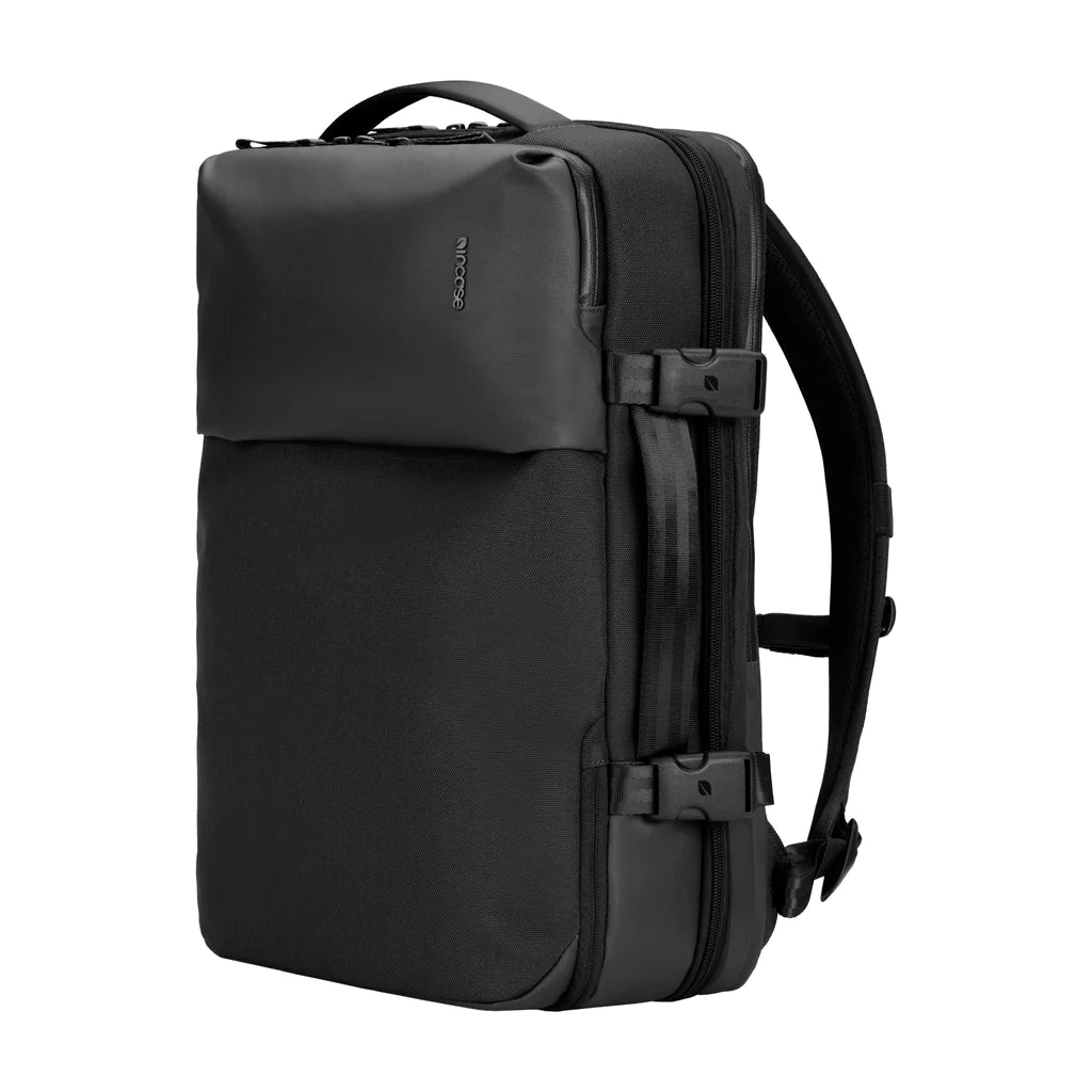 Minimalist laptop backpack for work and travel with luggage sleeve