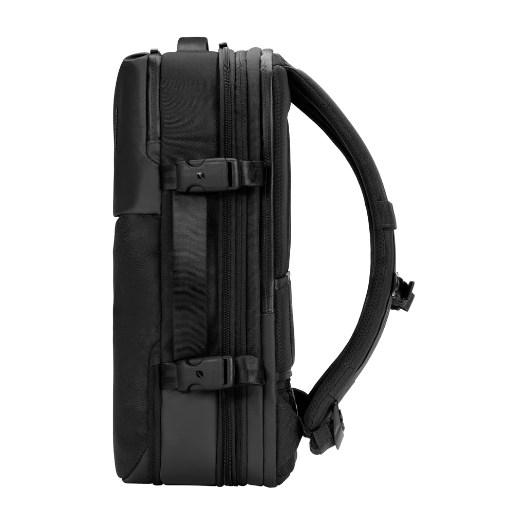 Minimalist laptop backpack for work and travel with luggage sleeve