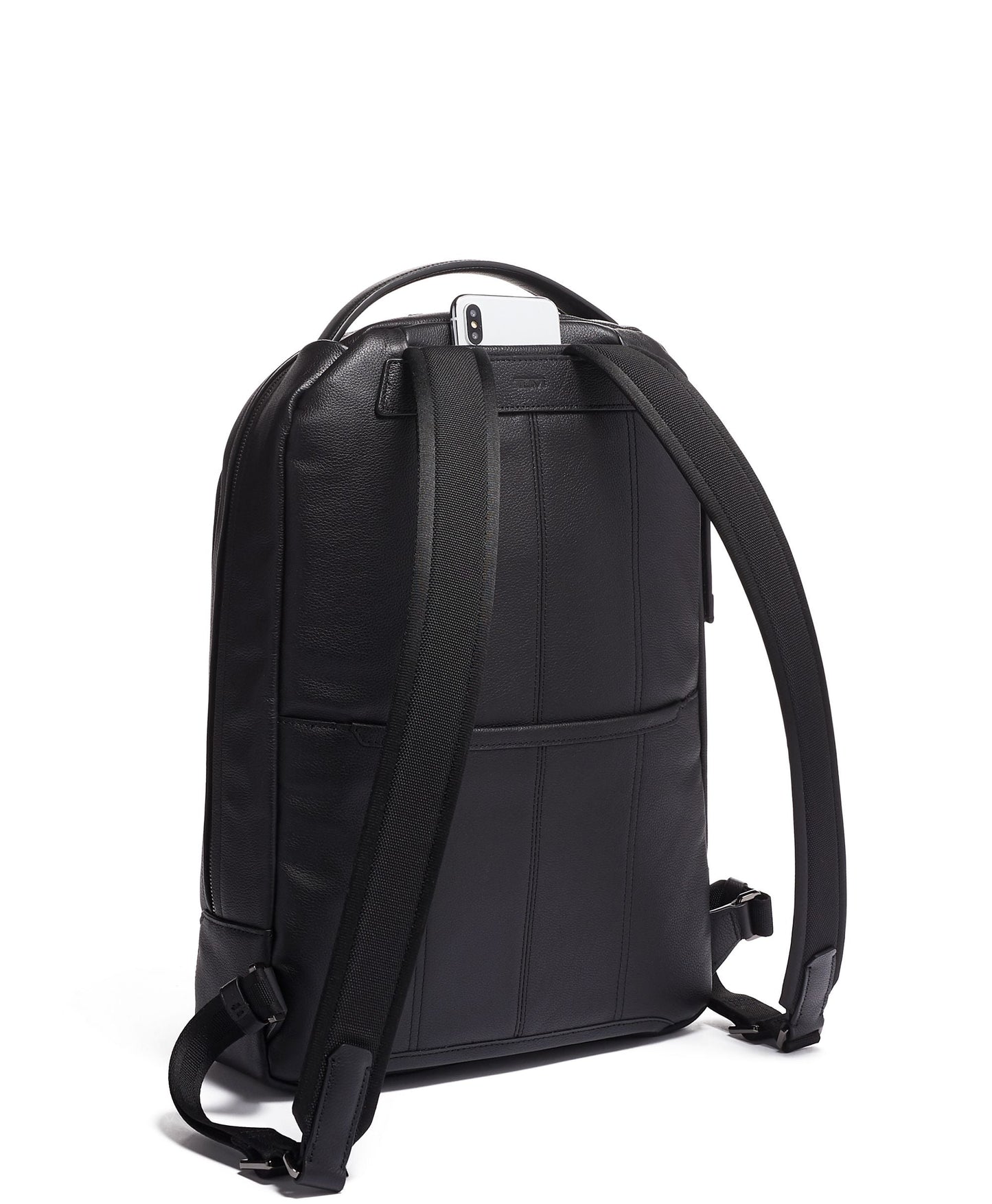 Slim leather backpack for professional men and women